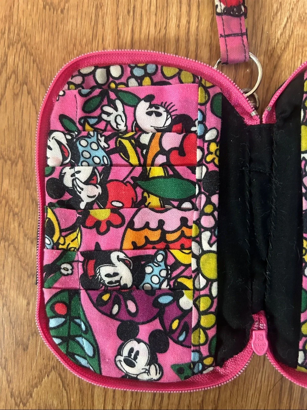 Pink Minnie Mouse Floral Wristlet Card Holder